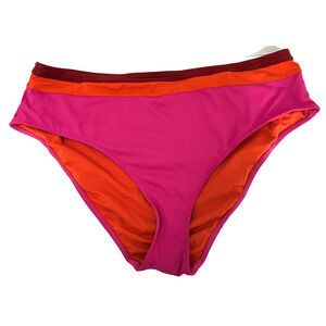 Womens Bikini Bottom Red Orange Pink Medium Coverage XXL Swimwear